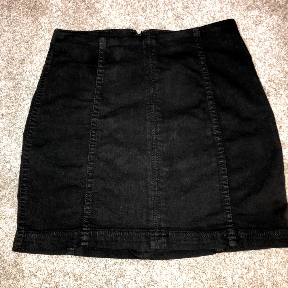 Free People- Black Denim Skirt